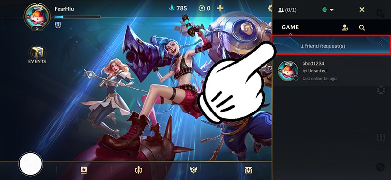 Chọn Friend Request