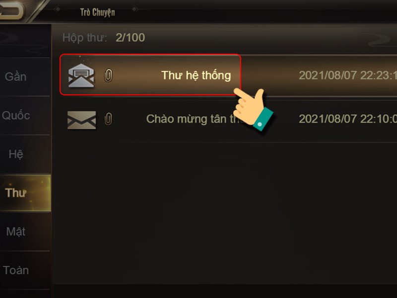 Chọn Thư hệ thống