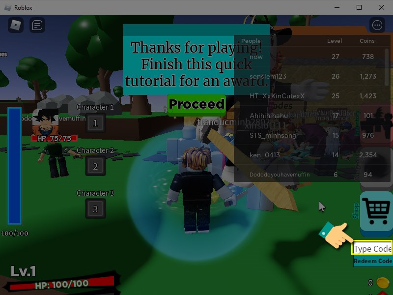 Nhấn vào ô nhập code Nhấn vào ô nhập code