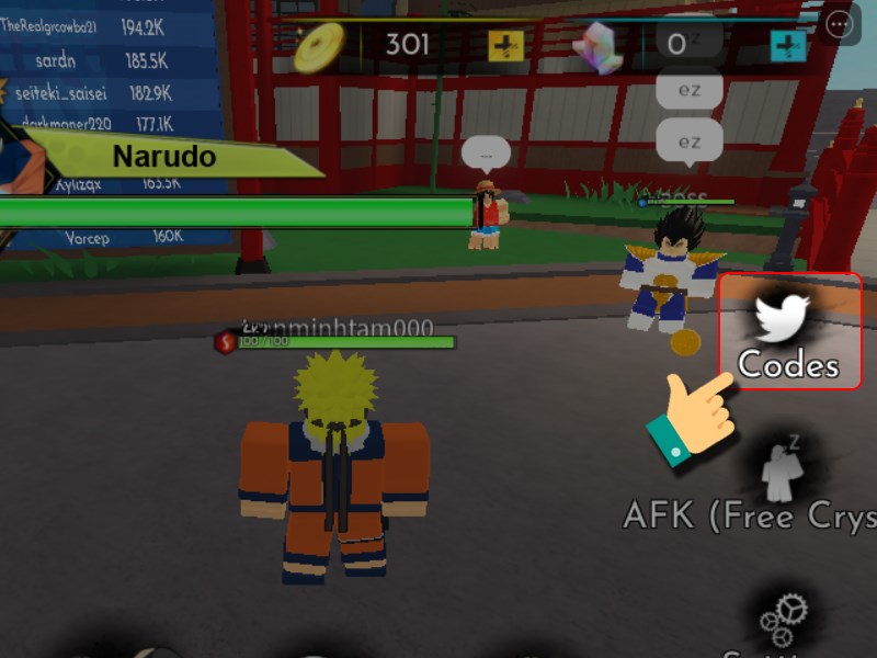 Code Anime Warriors Roblox mới nhất 2021