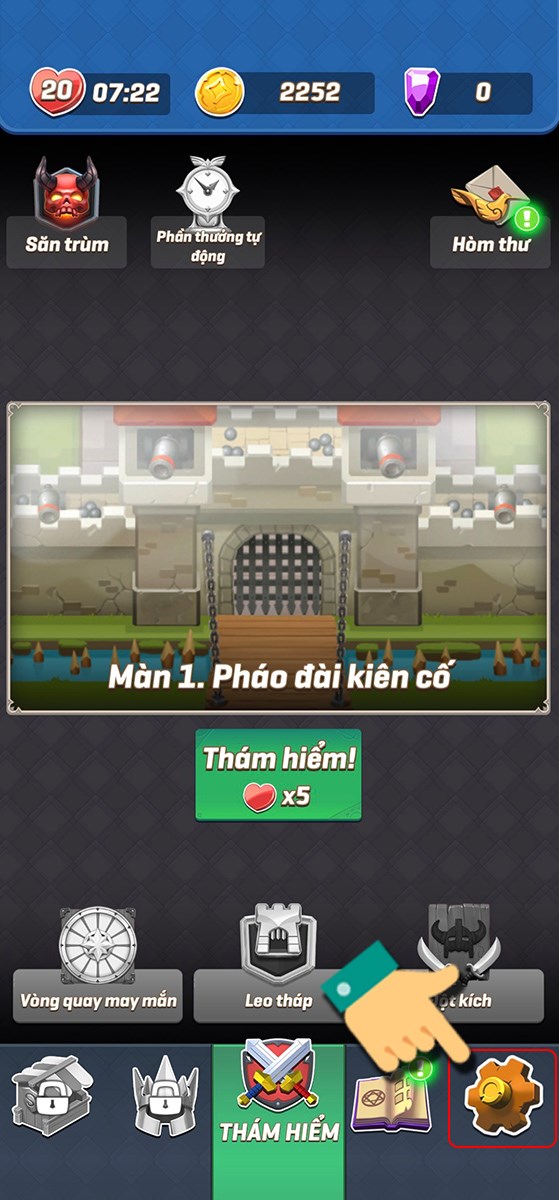 Nhấn v&agrave;o C&agrave;i đặt