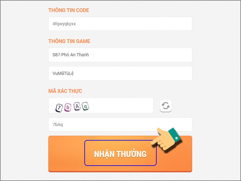 Nhập code bạn có