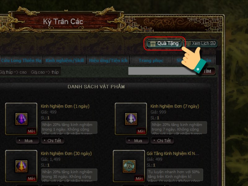 Mục quà tặng Mục quà tặng