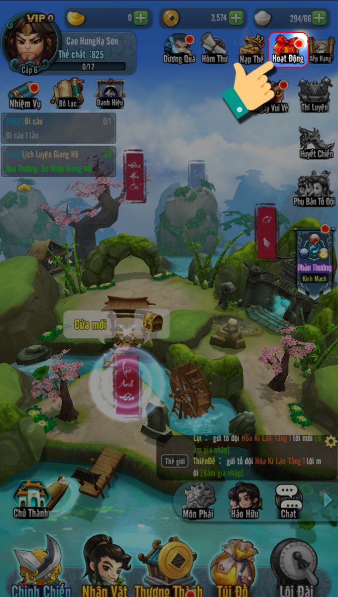 V&agrave;o hoạt động