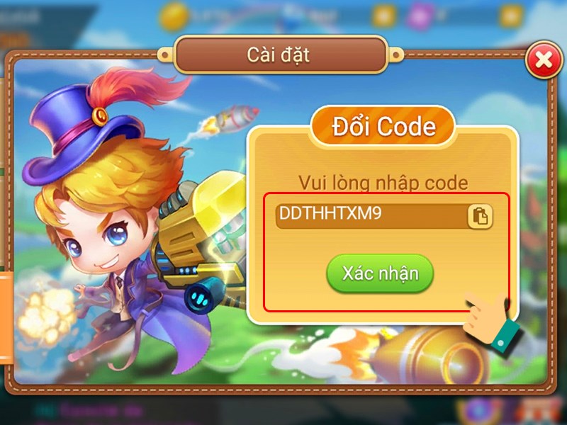 Nhập code bạn có