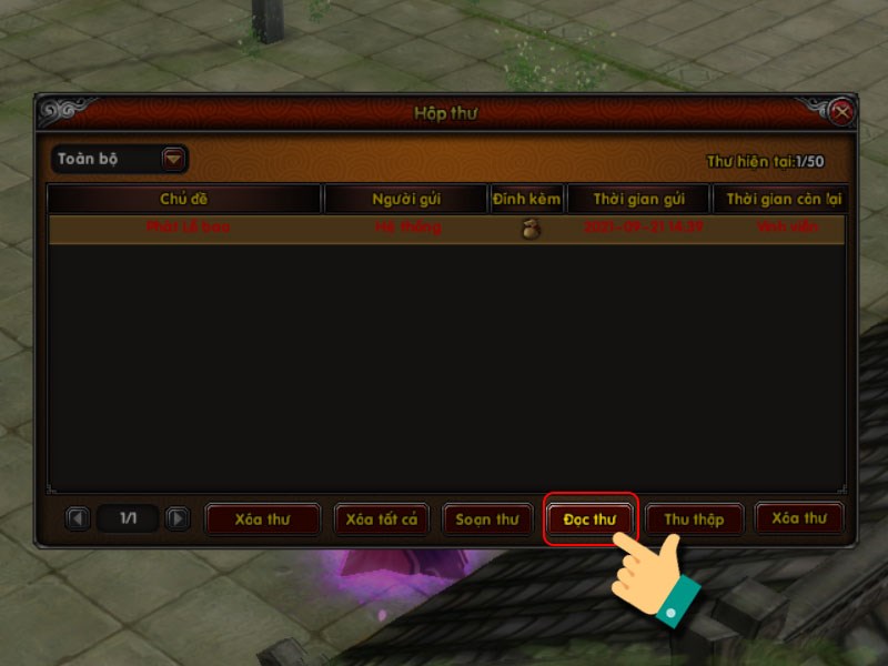 Nhấn Đọc thư