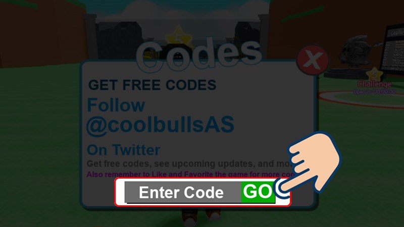 Nhập code rồi nhấn GO