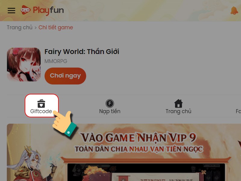 Chọn giftcode Chọn giftcode