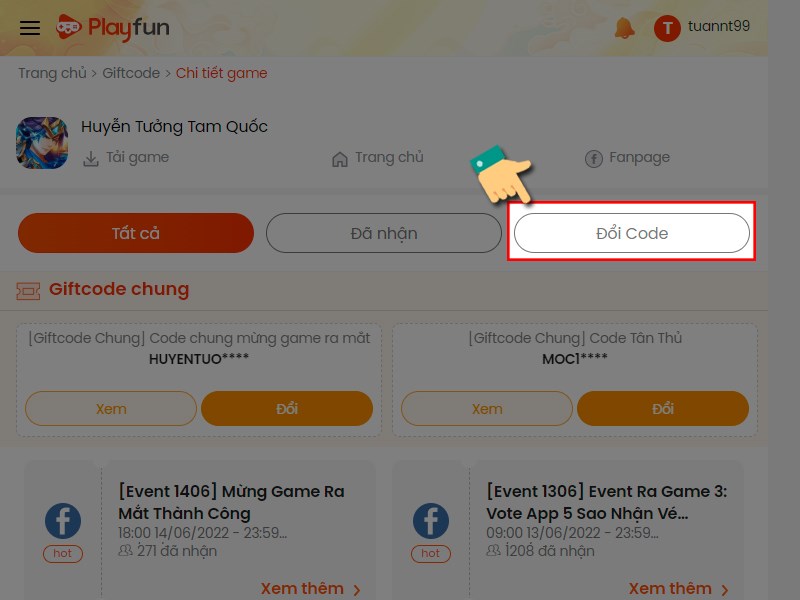 Chọn đổi code