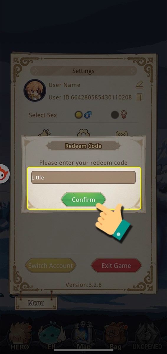 Nhập code bạn c&oacute;