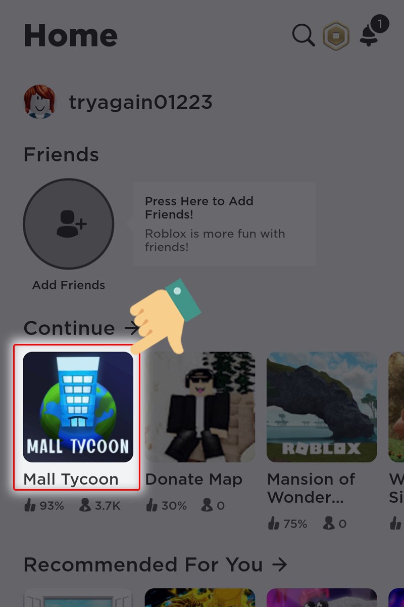  Vào Roblox tìm và chọn Mall Tycoon