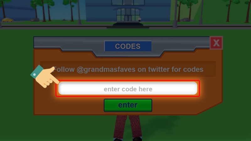 Nhập code vào ô Enter code here