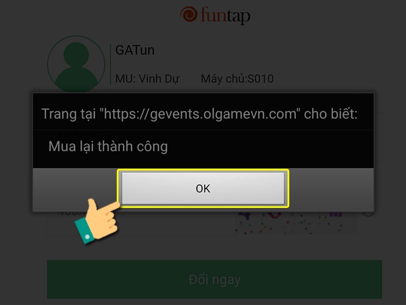 Đổi code thành công