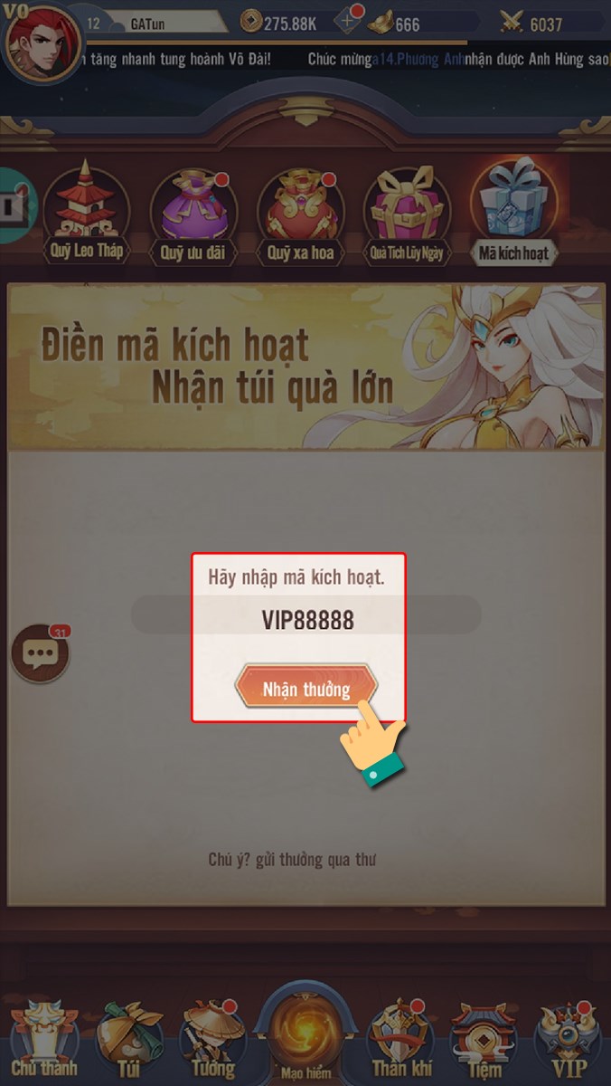 Điền code