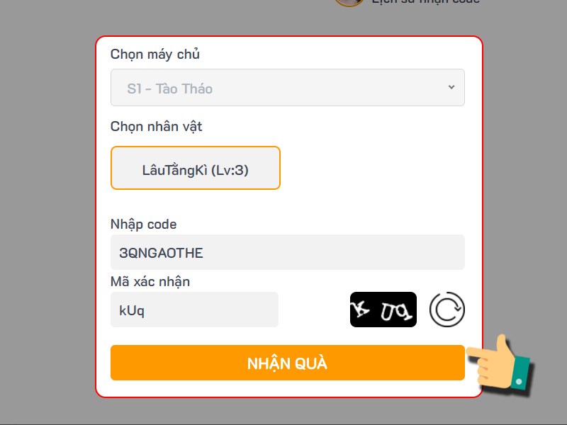 Nhập code bạn có