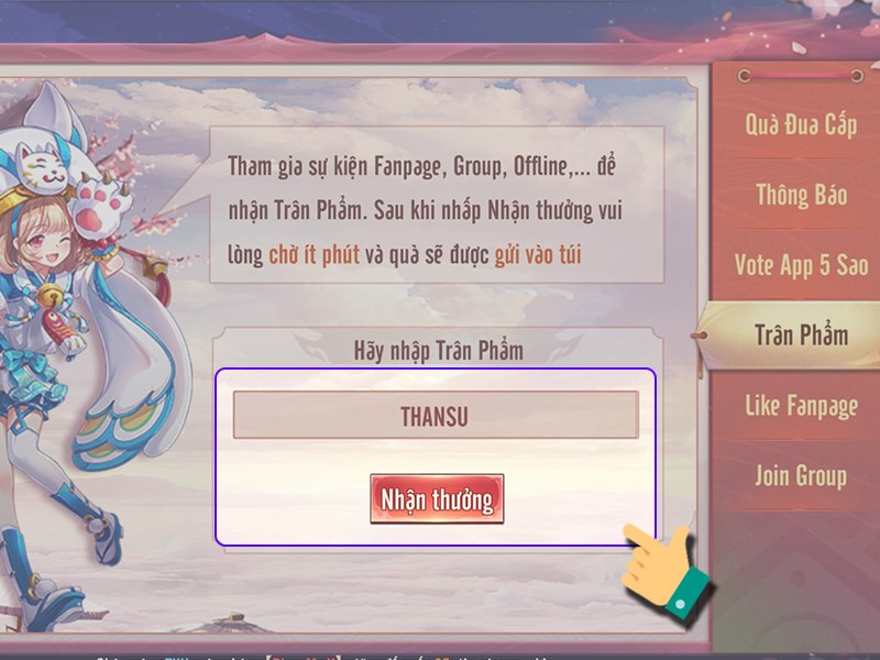 Nhập code bạn c&oacute;