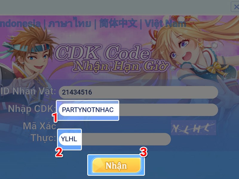 Điền code