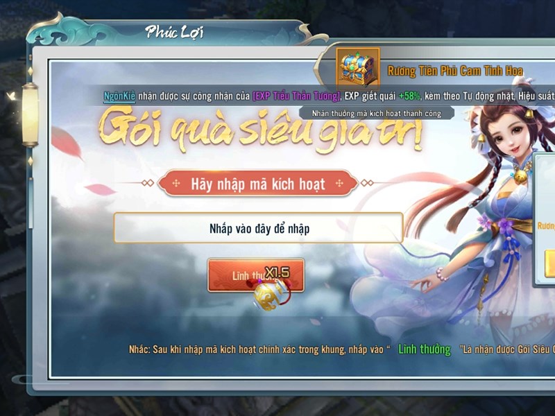 Nhận qu&agrave; th&agrave;nh c&ocirc;ng