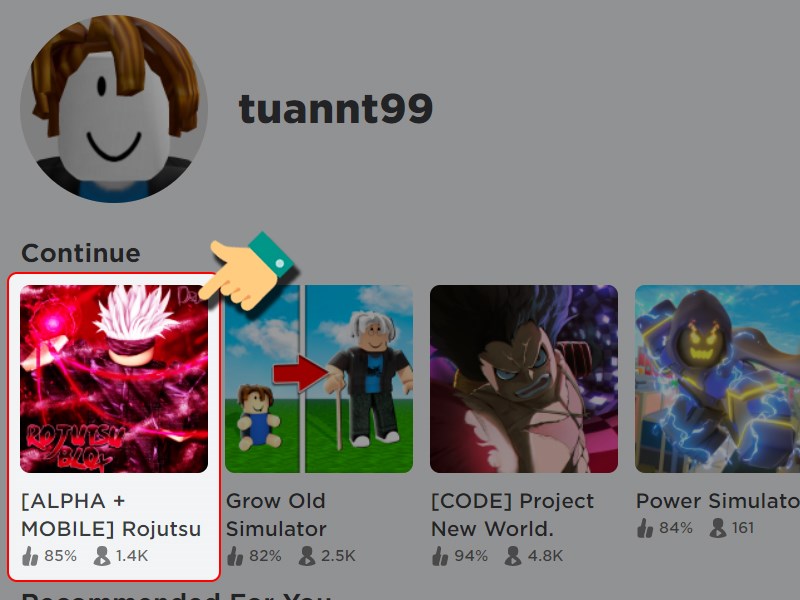 Mở game Rojutsu Blox