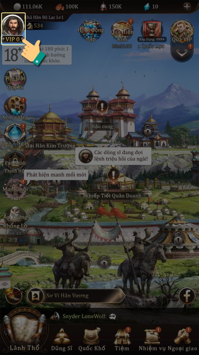 Nhấn vào avatar Nhấn vào avatar