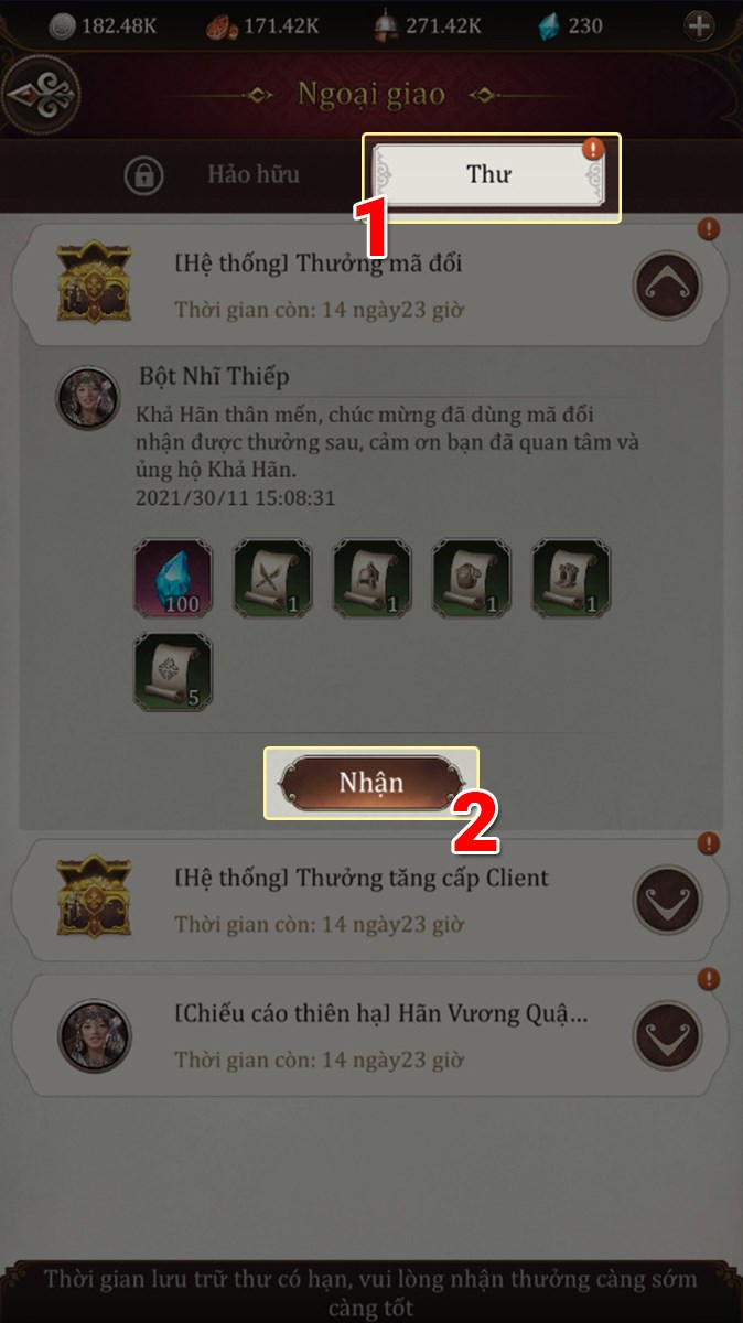 Vào thư và nhận quà Vào thư và nhận quà