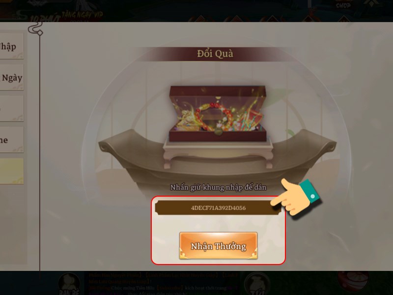 Nhập code bạn c&oacute;