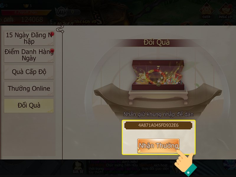 Điền m&atilde; code