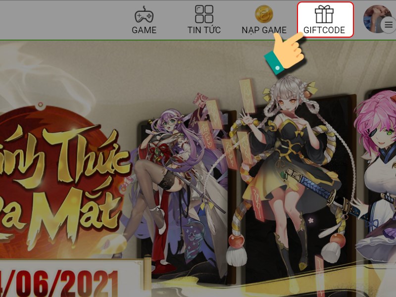 Nhấn v&agrave;o Giftcode