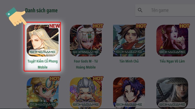 Chọn game Tuyệt Kiếm Cổ Phong