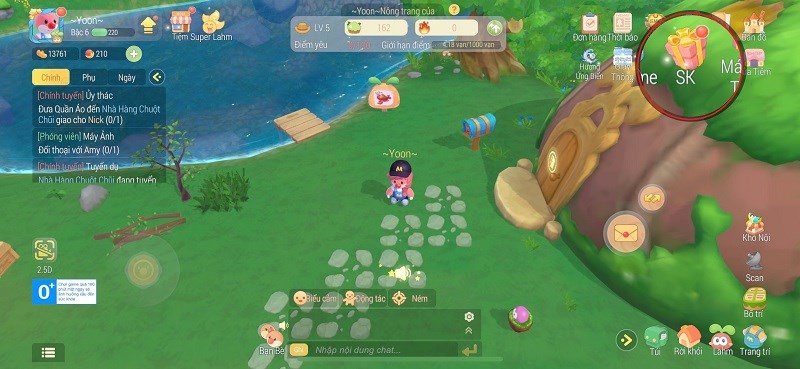 Bấm vào hộp quà có chữ Bấm vào hộp quà có chữ