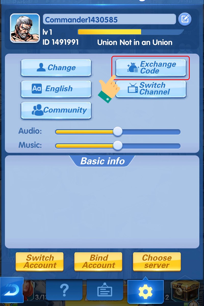 Chọn Exchange Code