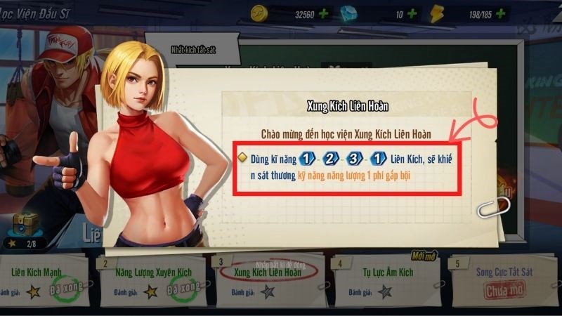 Combo 1231 - x2 sát thương kĩ năng 1 năng lượng.