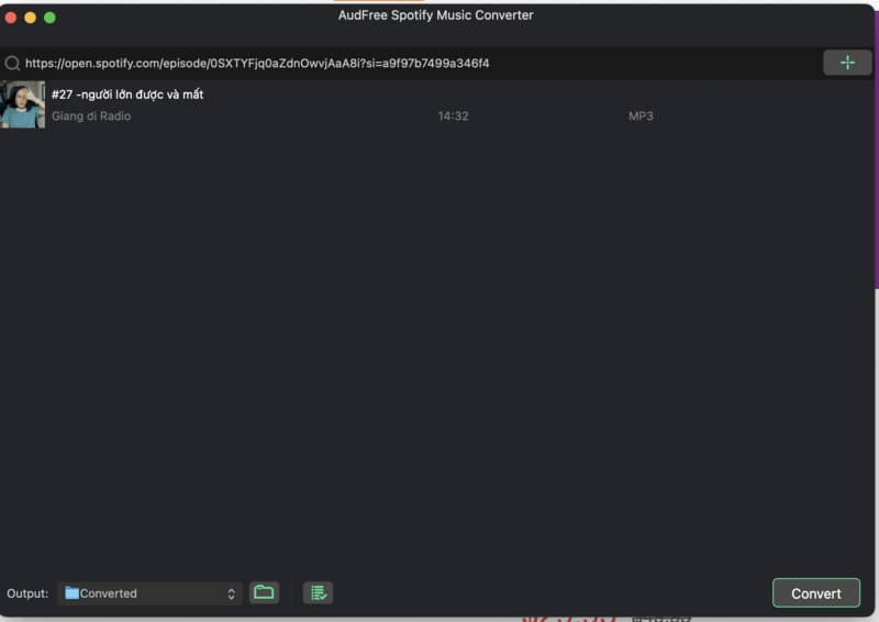 Chọn Convert tập Podcast