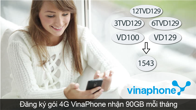 Đăng ký các gói 4G VinaPhone nhận ngay 90GB data mỗi tháng