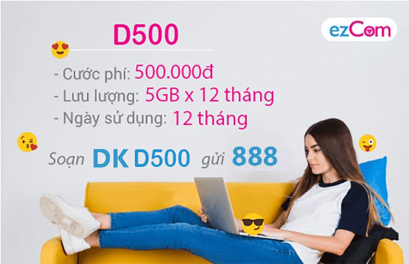 Cú pháp đăng ký gói cước D500
