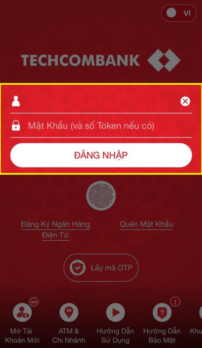 Đăng nhập tài khoản Internet Banking Techcombank