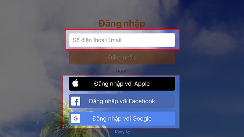 Đăng nhập v&agrave;o game 