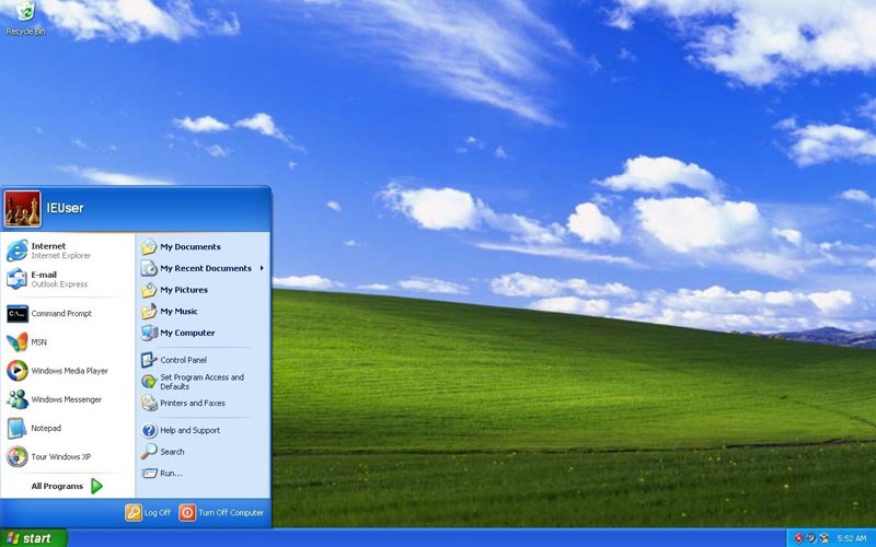 Màn hình (desktop) hệ điều hành windows XP  