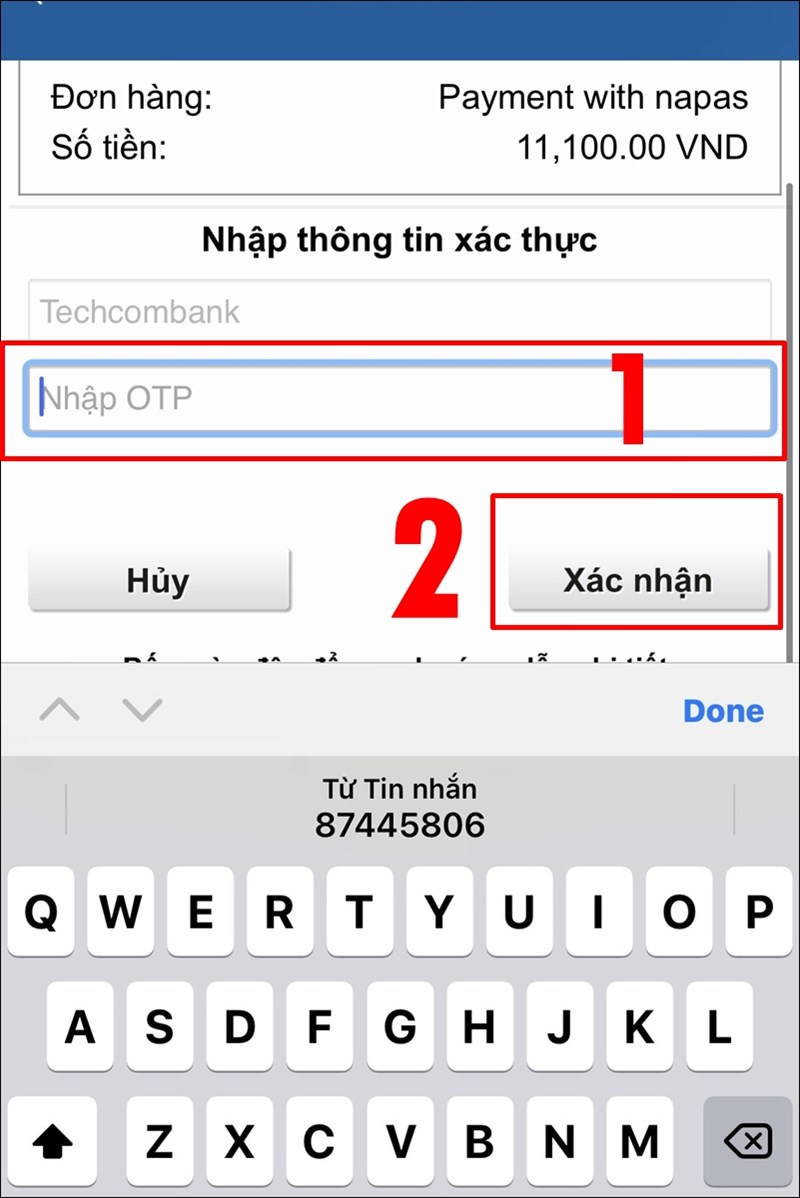 Nhập th&ocirc;ng tin x&aacute;c thực