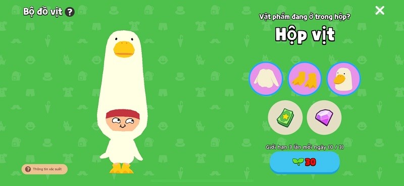 Nhấn v&agrave;o hộp vịt để mở qu&agrave; v&agrave; nhận thưởng.