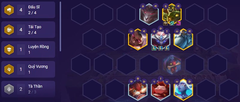 Đội hình giai đoạn cuối trận Đội hình giai đoạn cuối trận