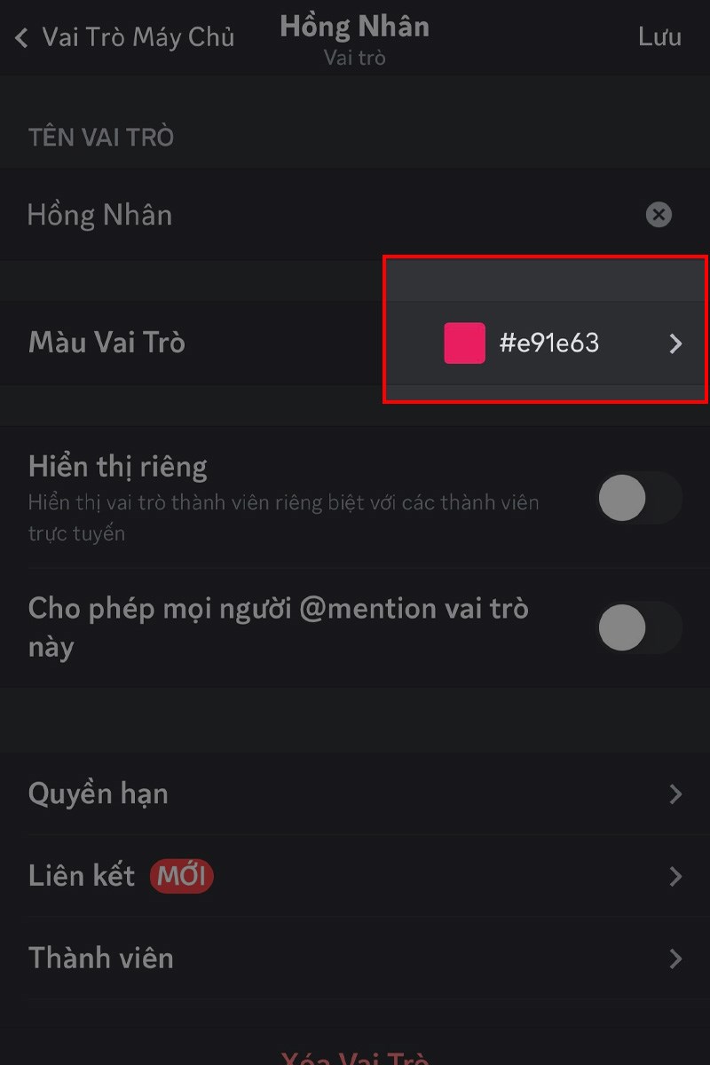 Đổi màu tên Discord trên điện thoại bước 6