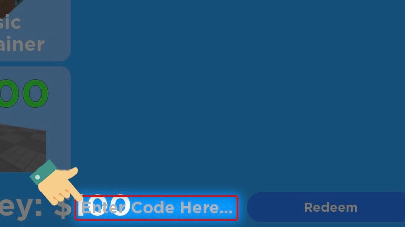 Nhập code vào ô Enter Code Here