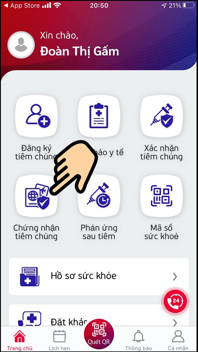 Chọn Chứng nhận ti&ecirc;m chủng