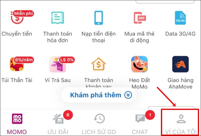 Nhấn chọn V&iacute; của t&ocirc;i