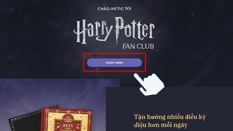 Nhấn vào mục Hoàn thành