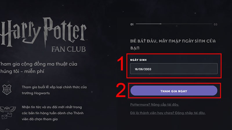 Nhấn vào mục Tham gia ngay