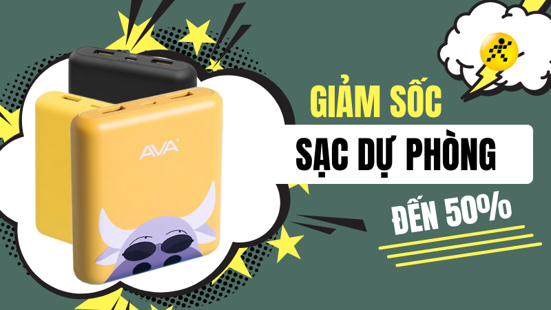 Pin không lo cạn với sạc dự phòng giảm ngay 50% Pin không lo cạn với sạc dự phòng giảm ngay 50%