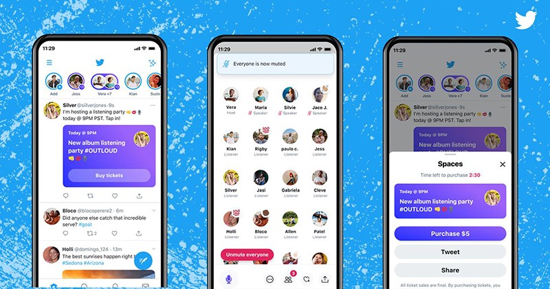 Một số giao diện của Twitter Spaces