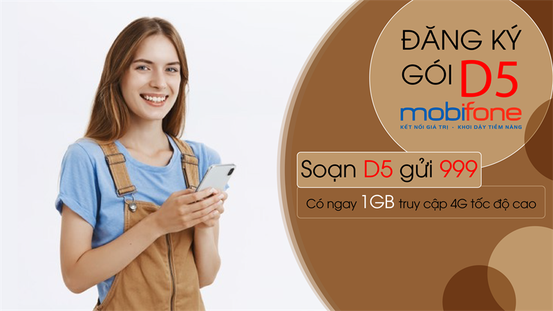 Đăng ký gói D5 MobiFone nhận 1GB 4G chỉ 5k